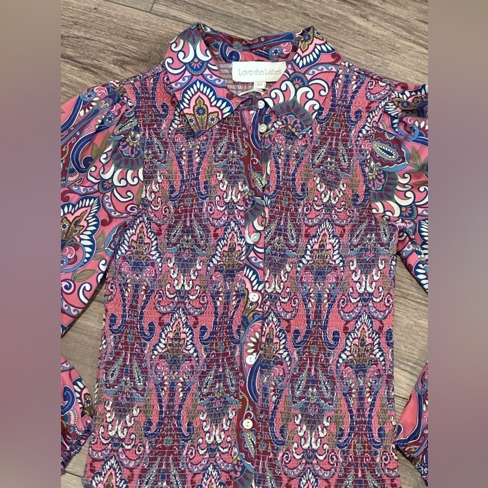 NWT! Love the Label Sohan Long Sleeve Painted Lady Print Paisley XS - Picture 5 of 11